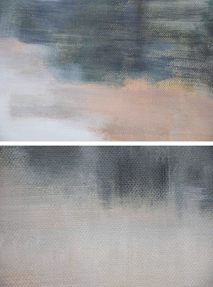 Handmade Extra Large Contemporary Painting,Horizontal Abstract Landscape Oil Painting On Canvas,Large Oil Canvas Art,Grey,Nude,Dark Green.etc